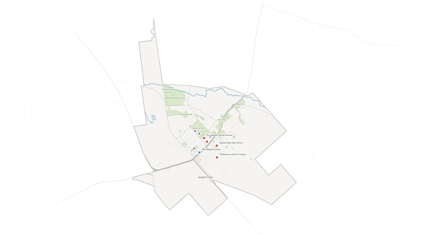 Biloela urban fabric map