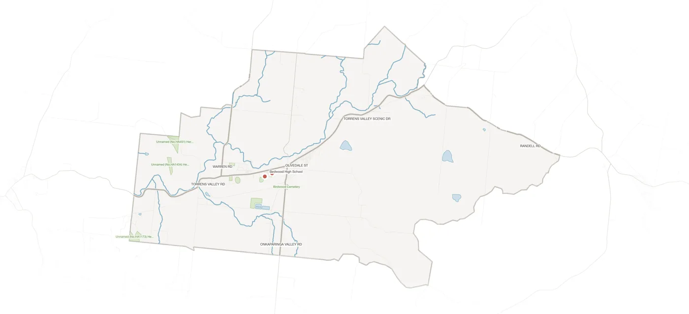 Birdwood urban fabric map