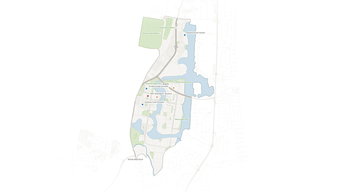 Birtinya urban fabric map