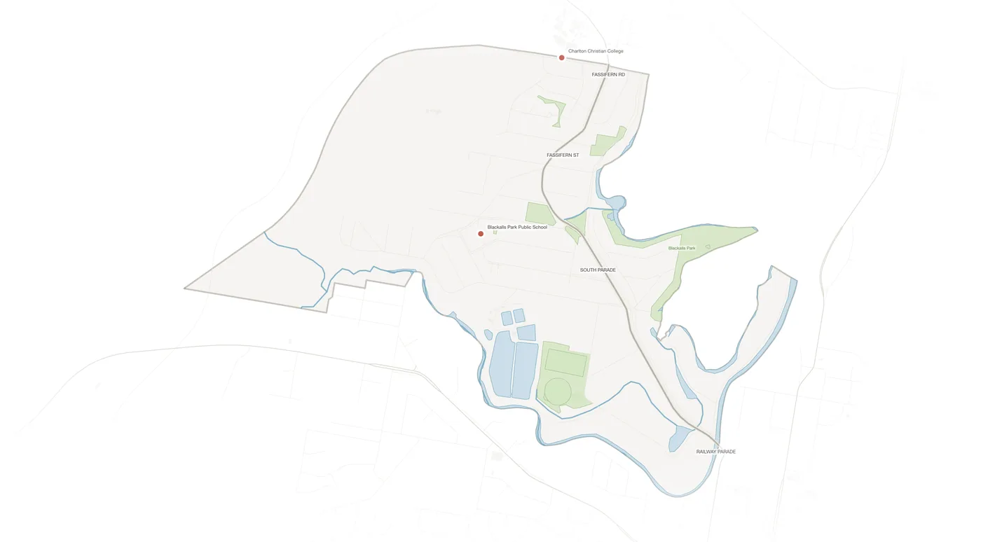 Blackalls Park urban fabric map