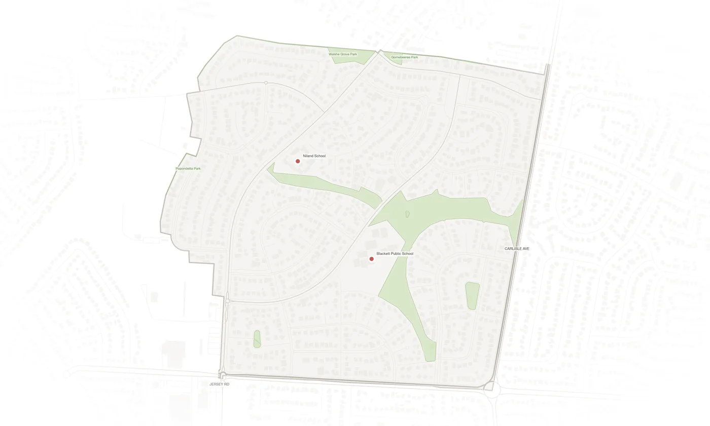 Blackett urban fabric map