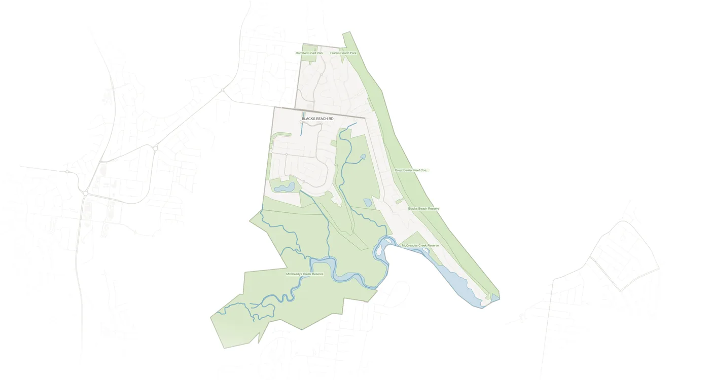 Blacks Beach urban fabric map