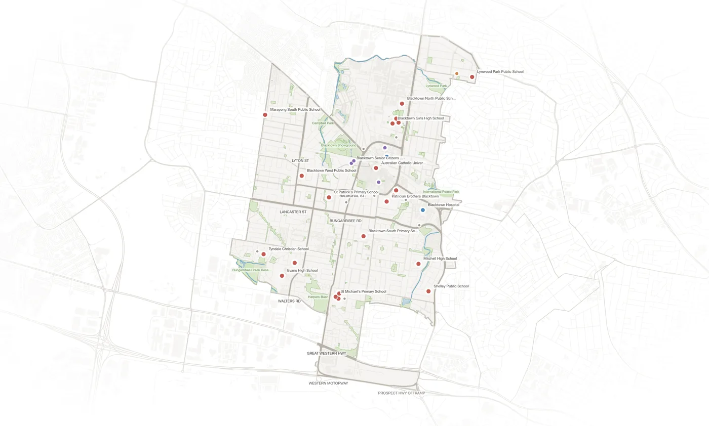 Blacktown urban fabric map