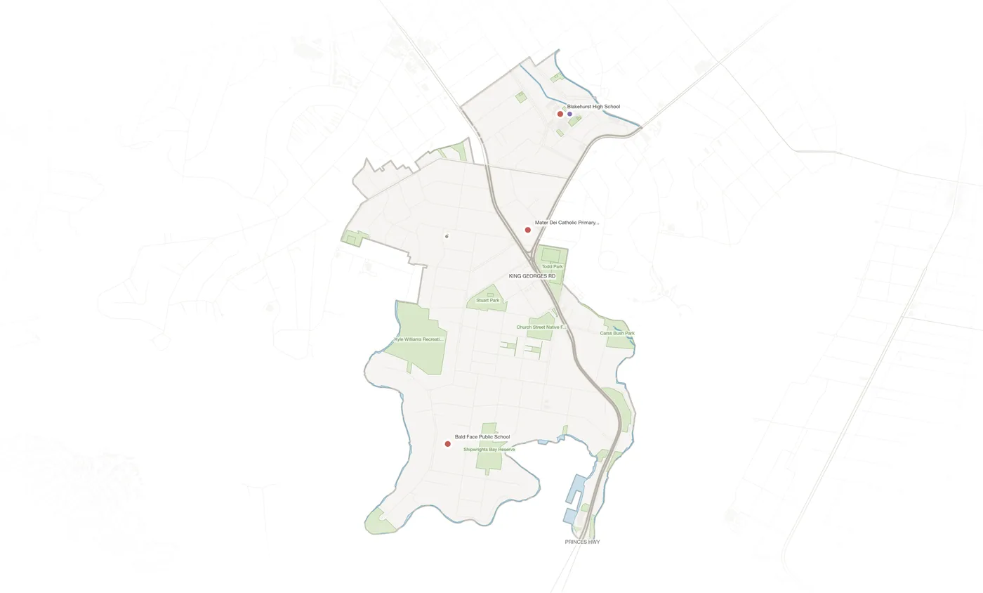 Blakehurst urban fabric map