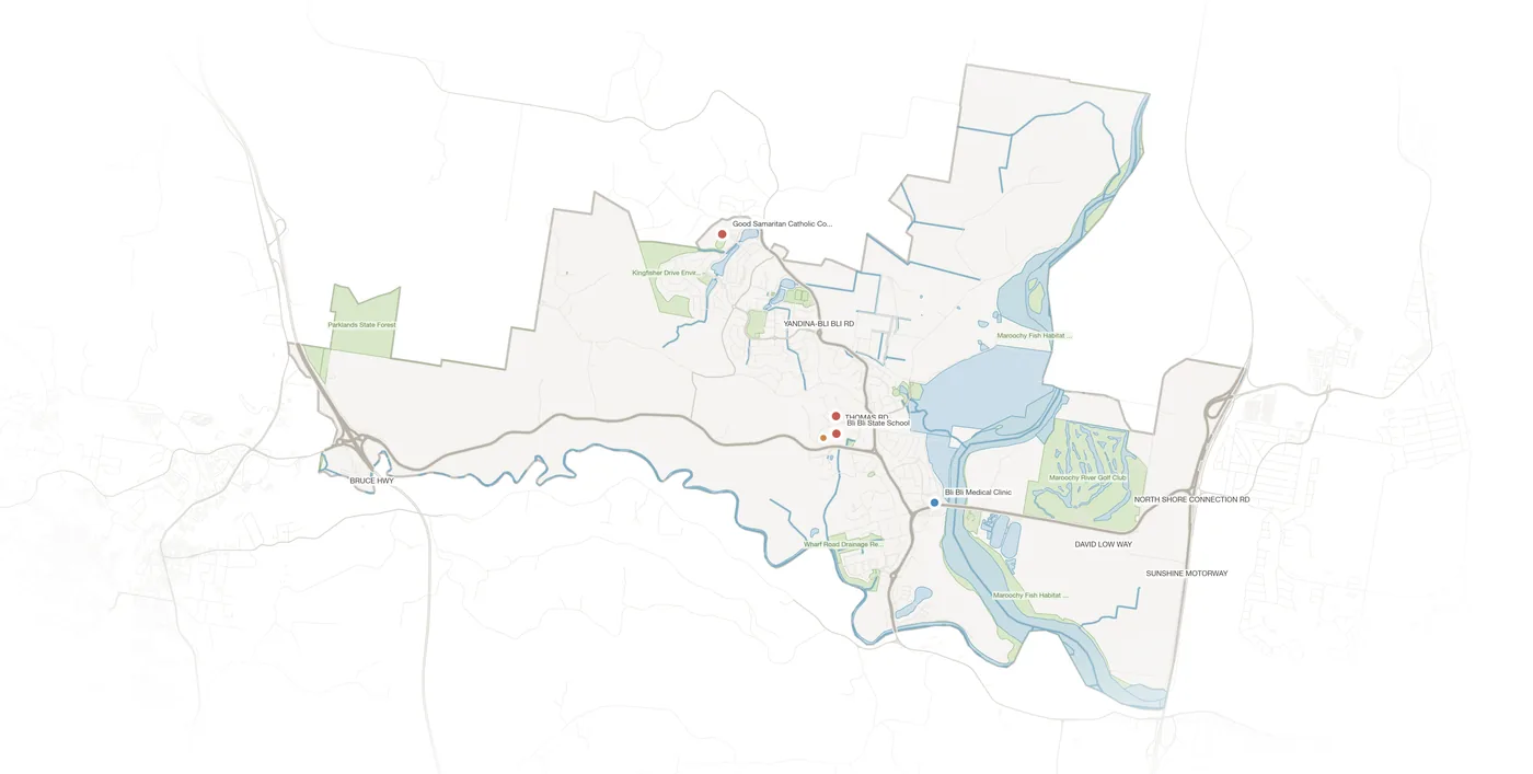 Bli Bli urban fabric map