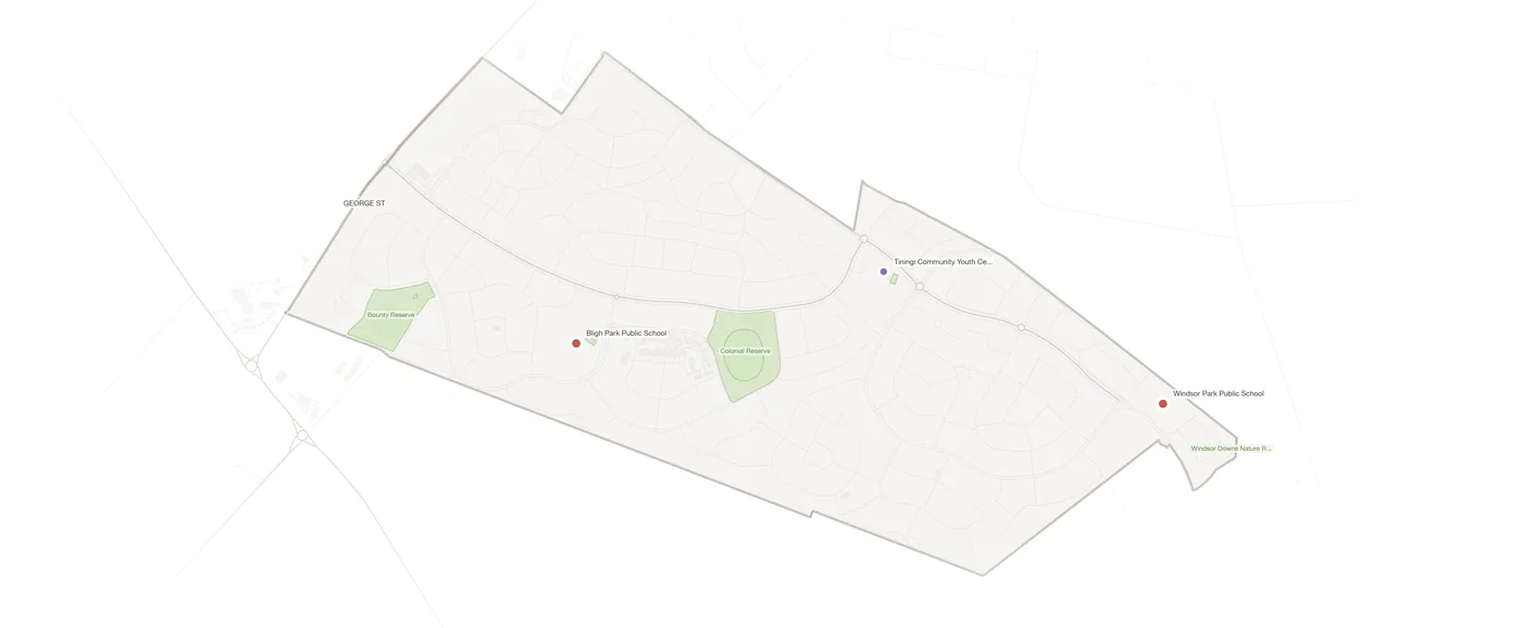 Bligh Park urban fabric map
