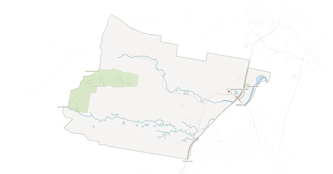 Boambee urban fabric map