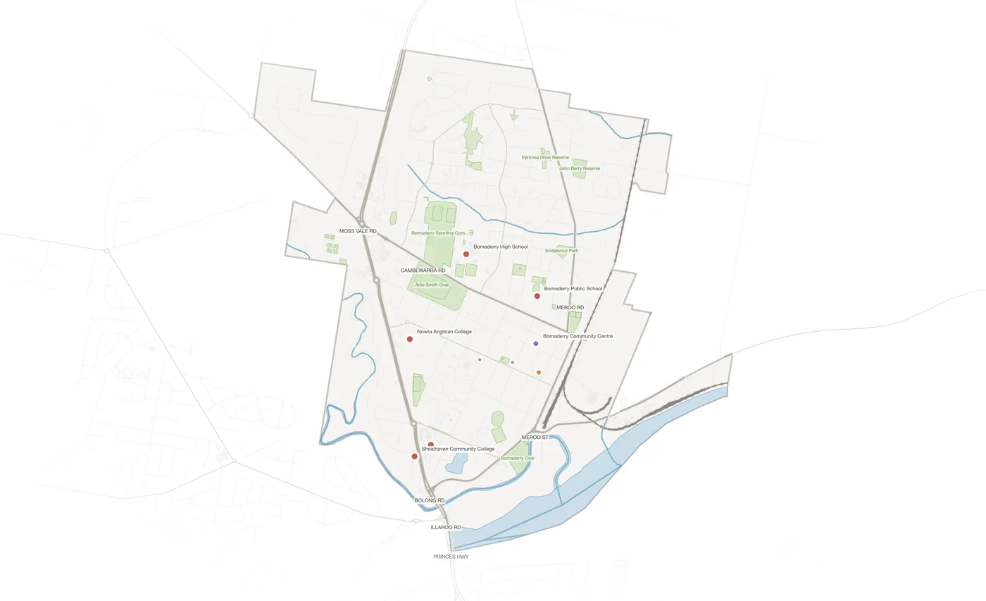 Bomaderry urban fabric map