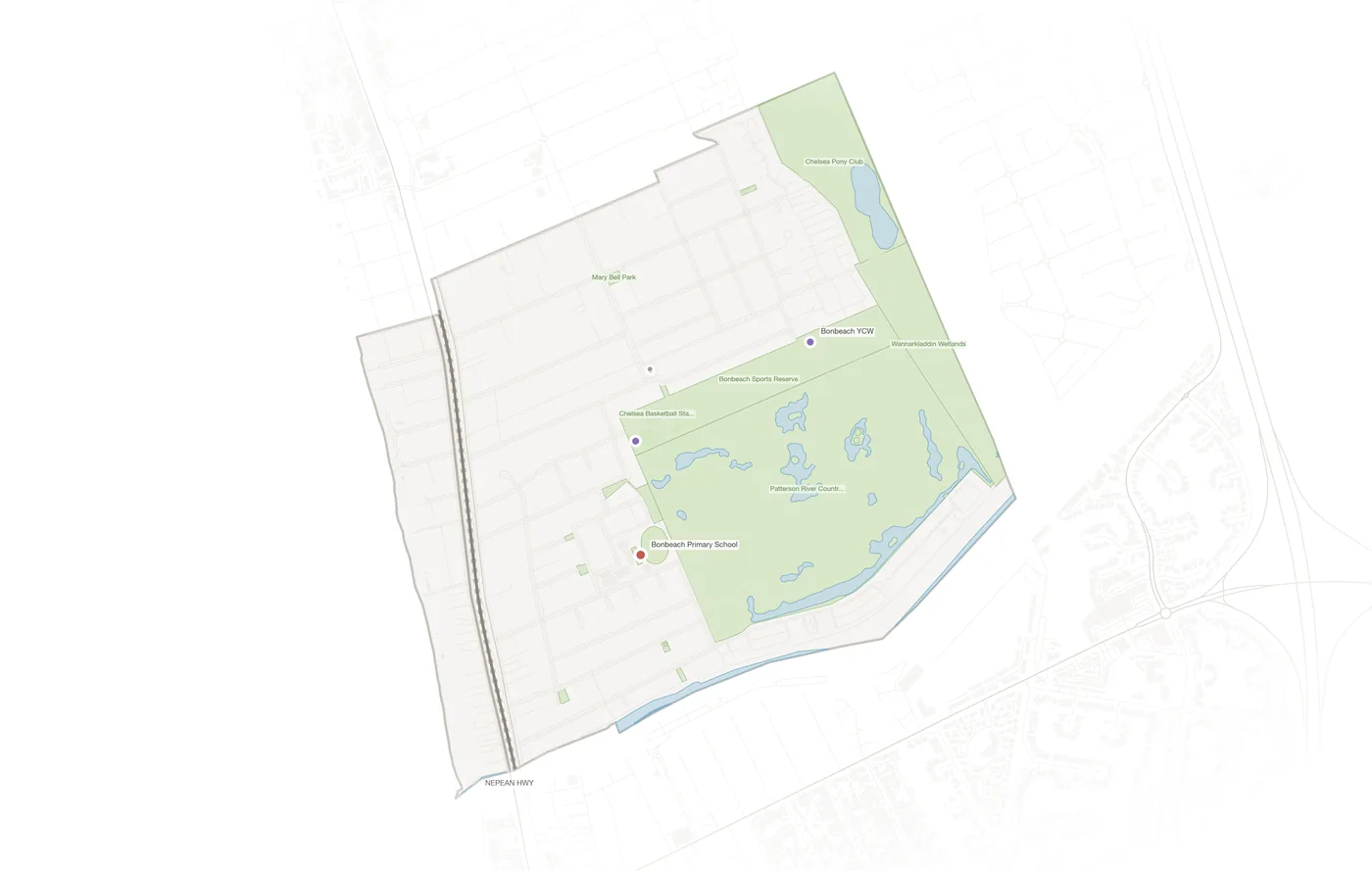 Bonbeach urban fabric map