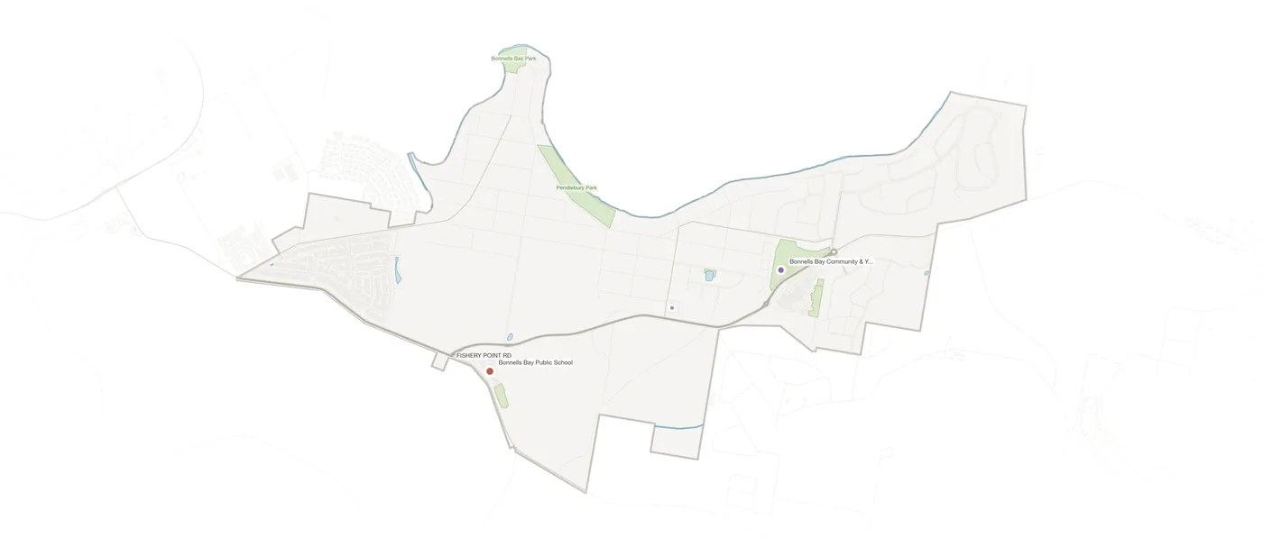 Bonnells Bay urban fabric map