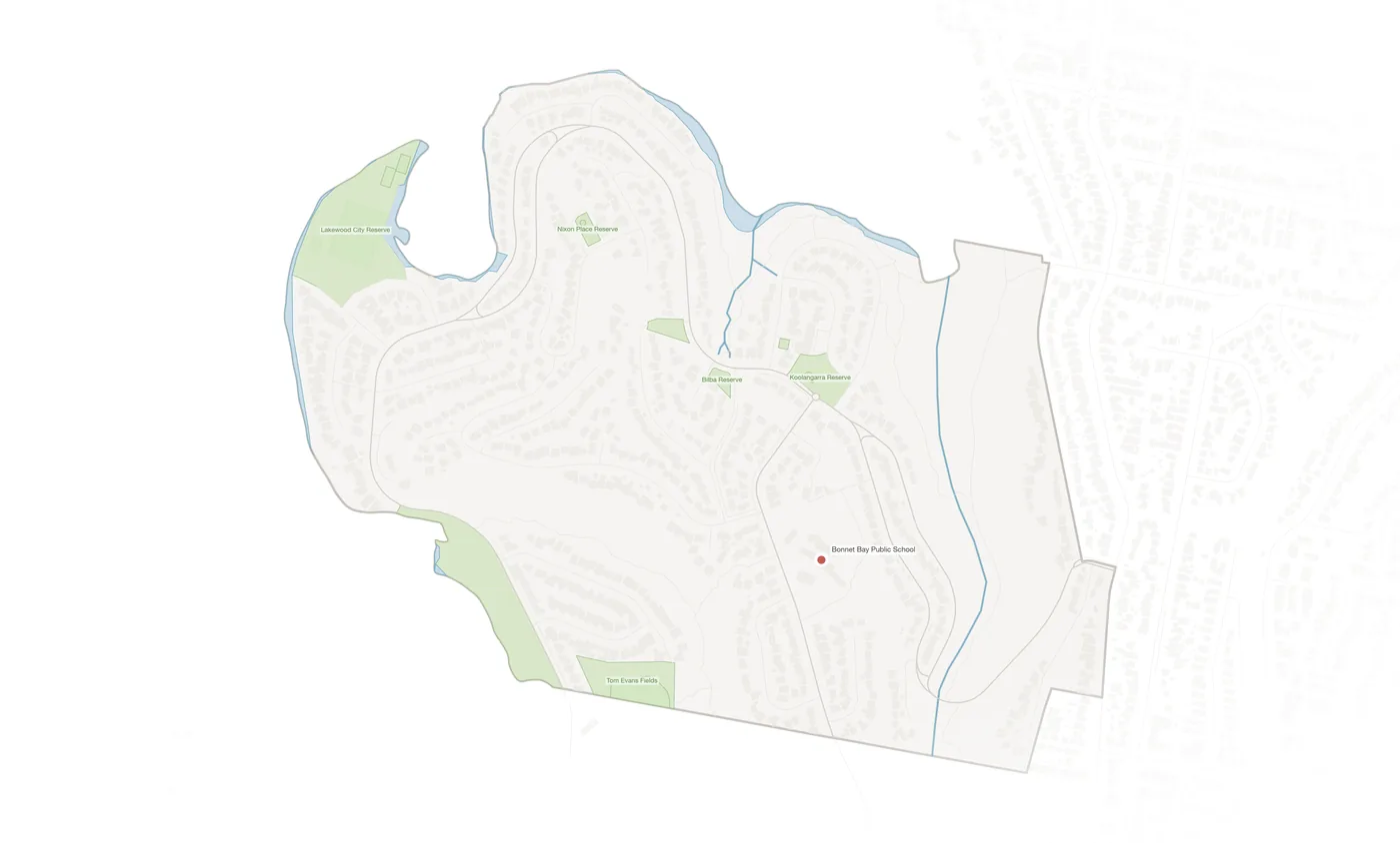 Bonnet Bay urban fabric map