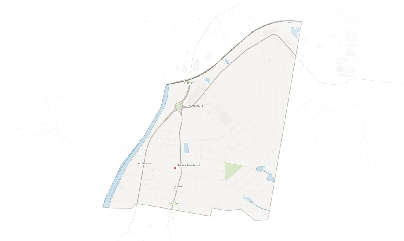 Boolaroo urban fabric map