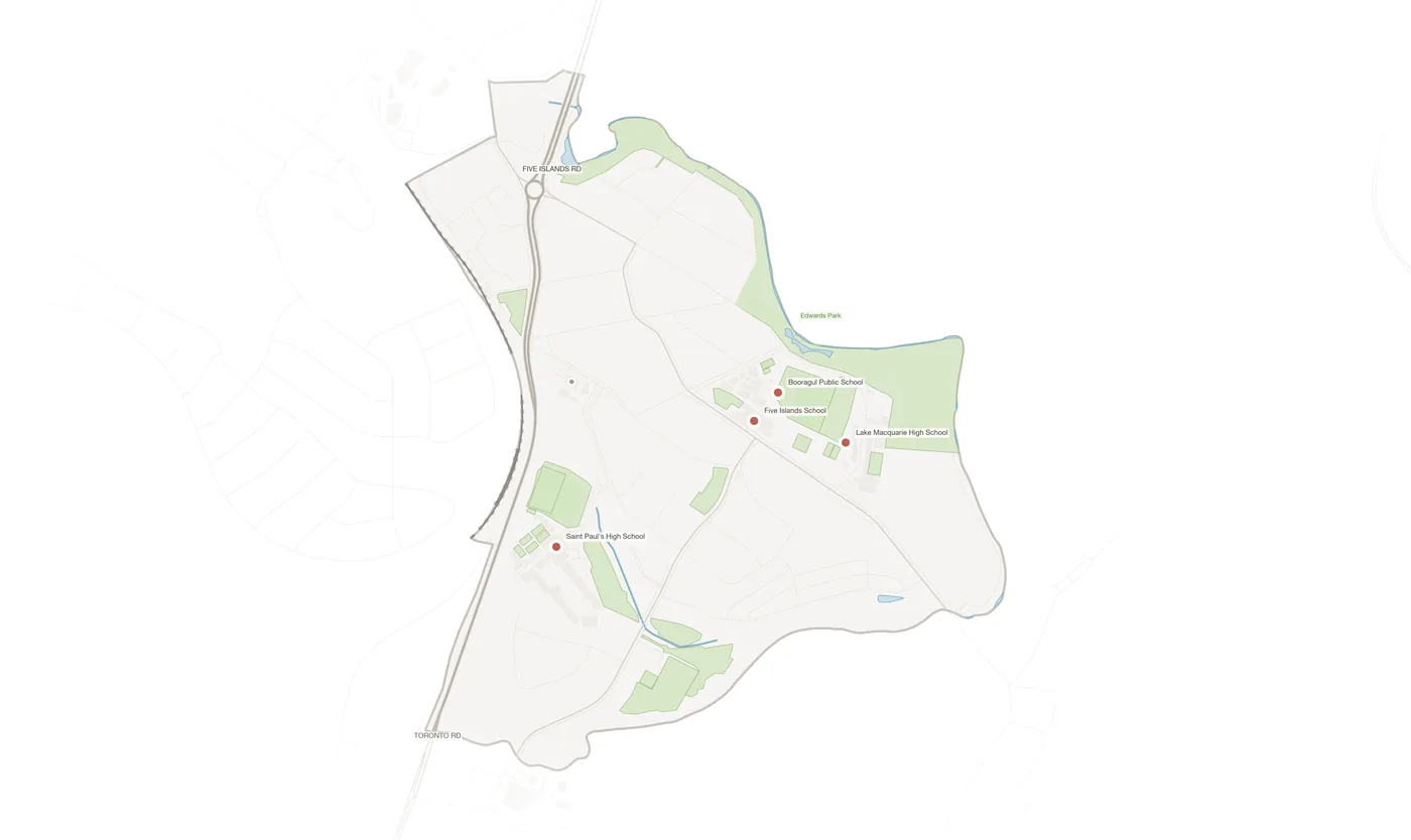 Booragul urban fabric map