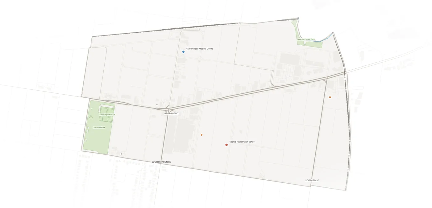 Booval urban fabric map