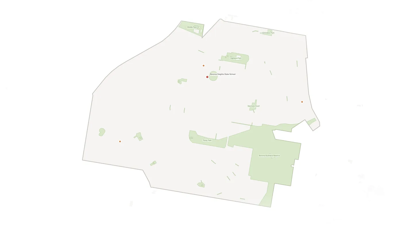 Boronia Heights urban fabric map