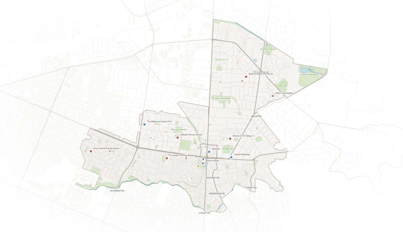 Boronia urban fabric map