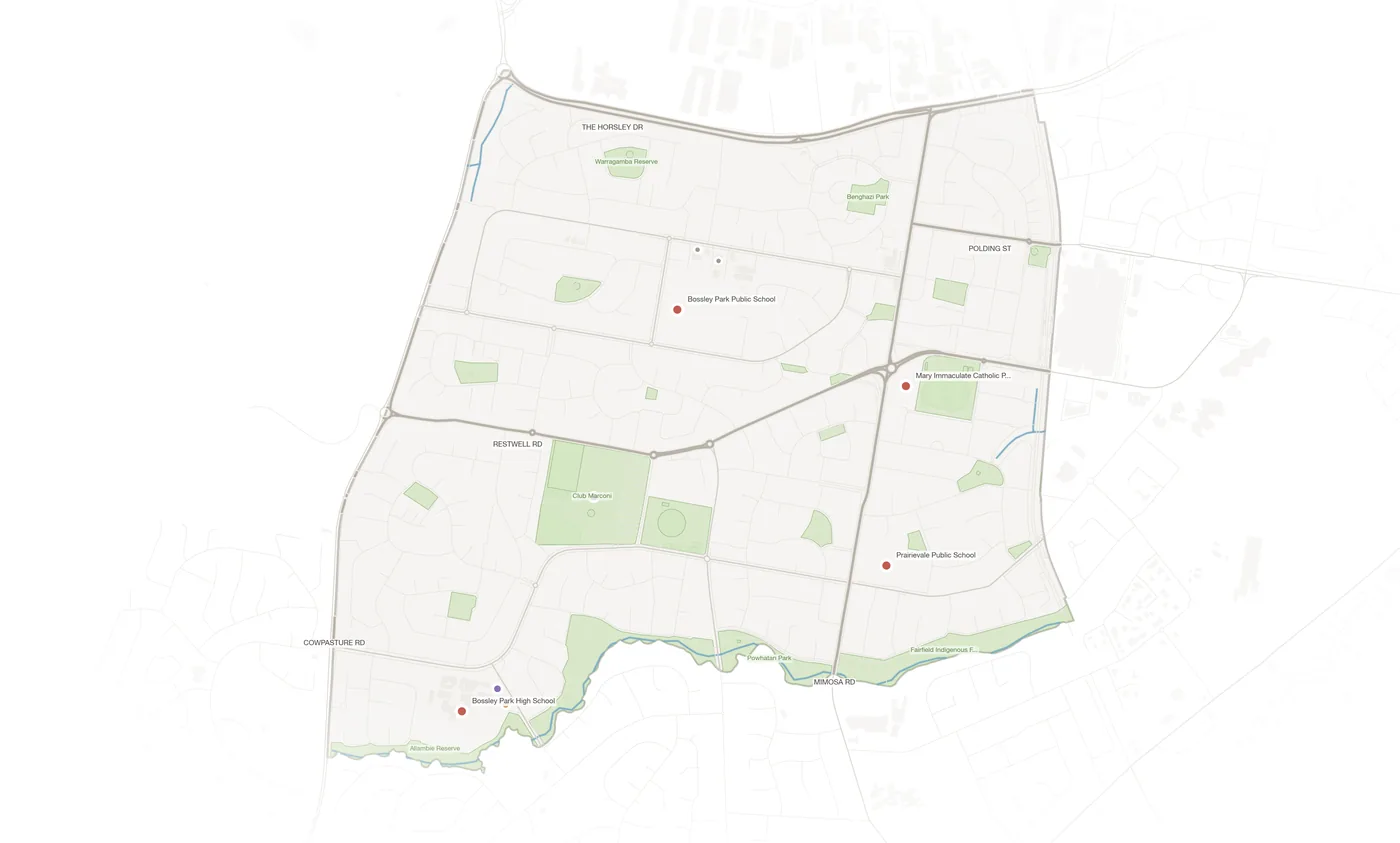 Bossley Park urban fabric map