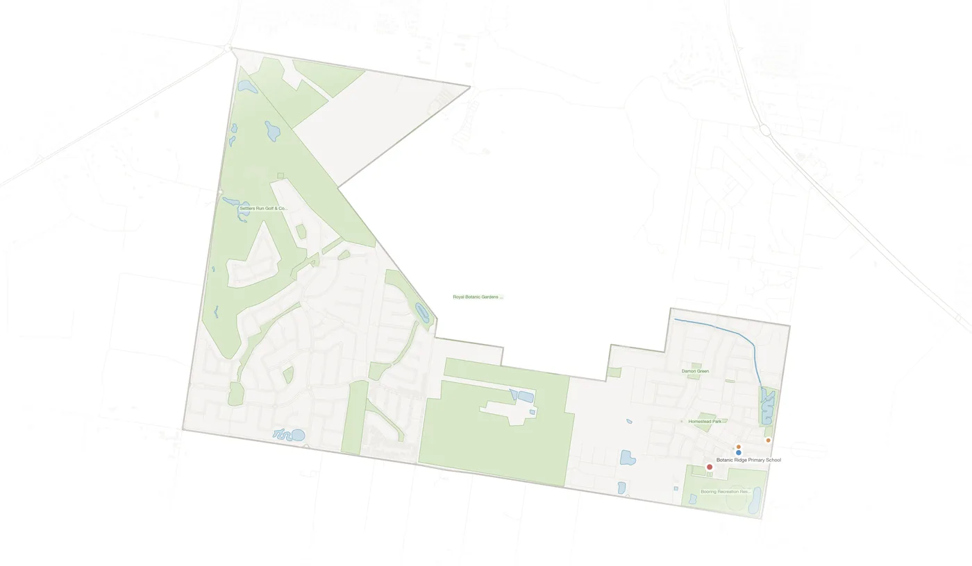 Botanic Ridge urban fabric map