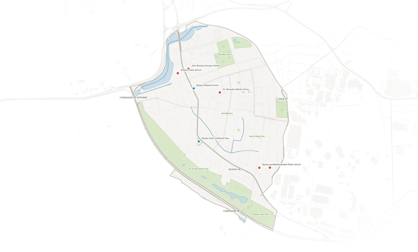 Botany urban fabric map