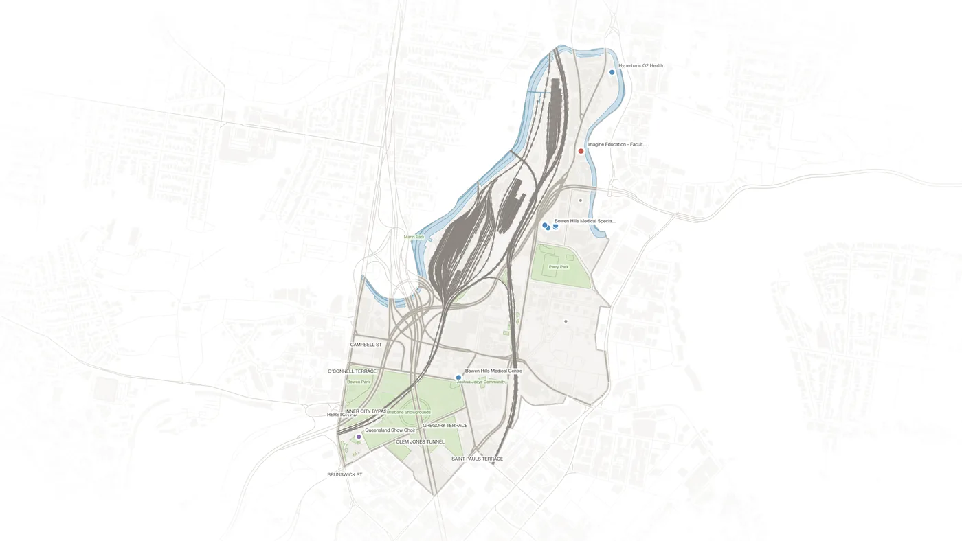 Bowen Hills urban fabric map