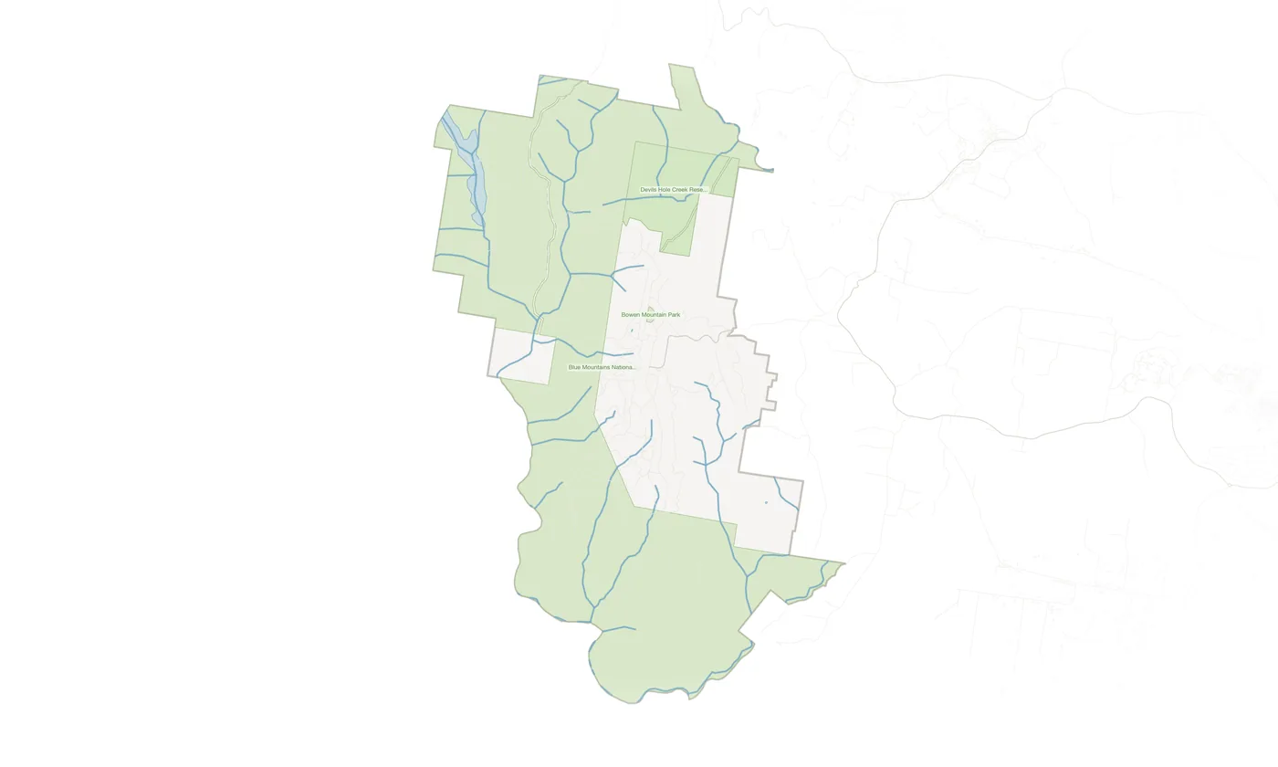 Bowen Mountain urban fabric map