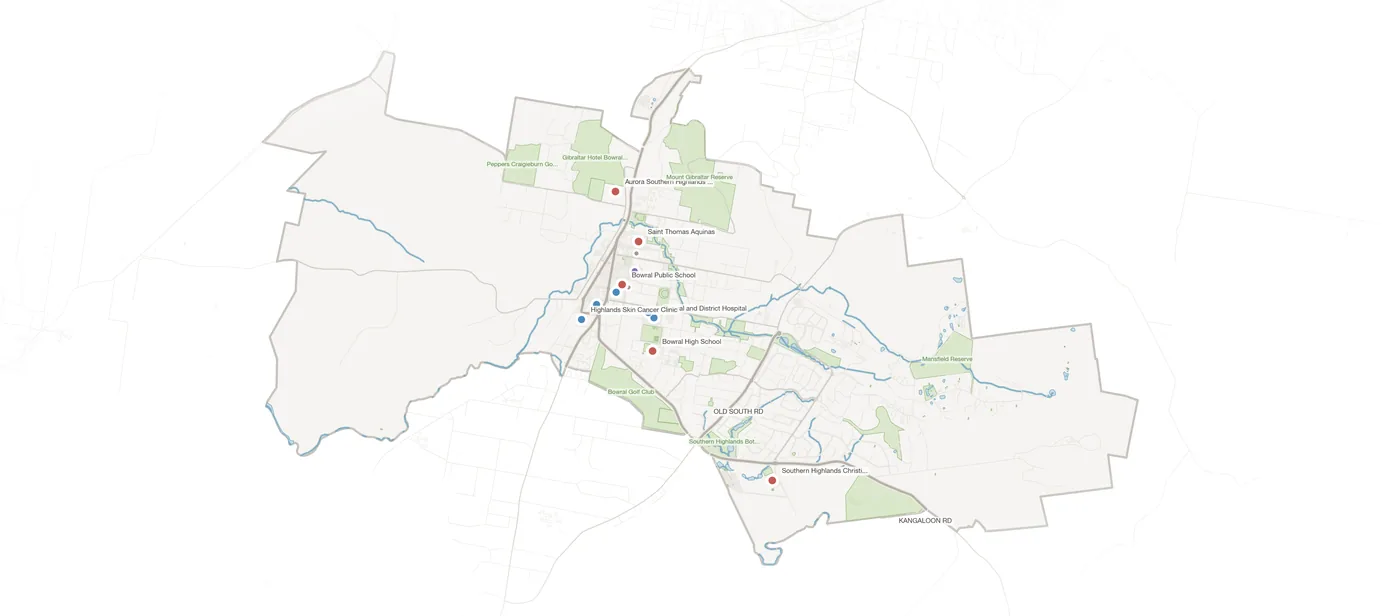 Bowral urban fabric map