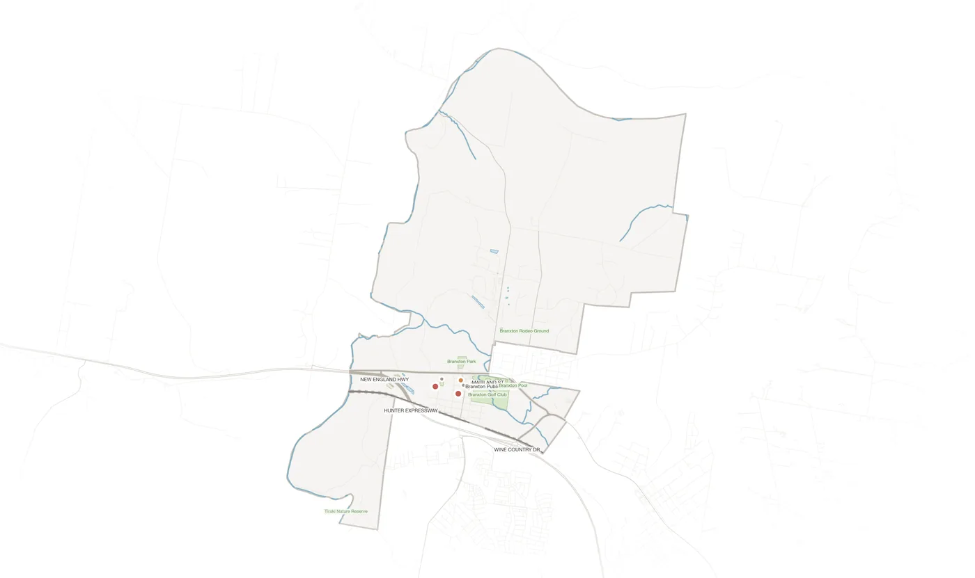 Branxton urban fabric map