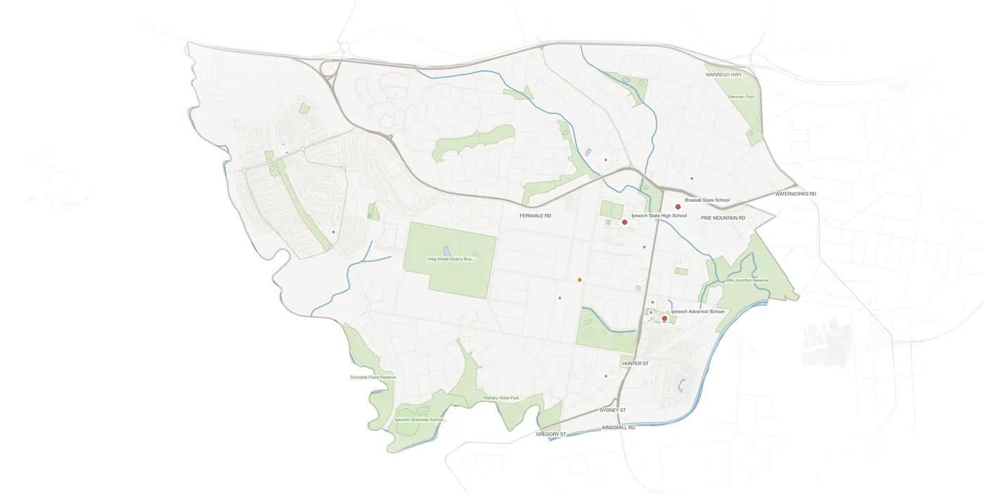 Brassall urban fabric map