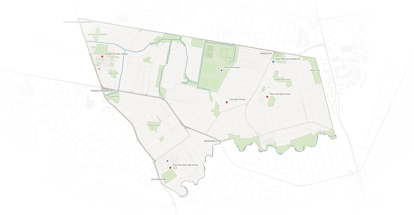 Bray Park urban fabric map
