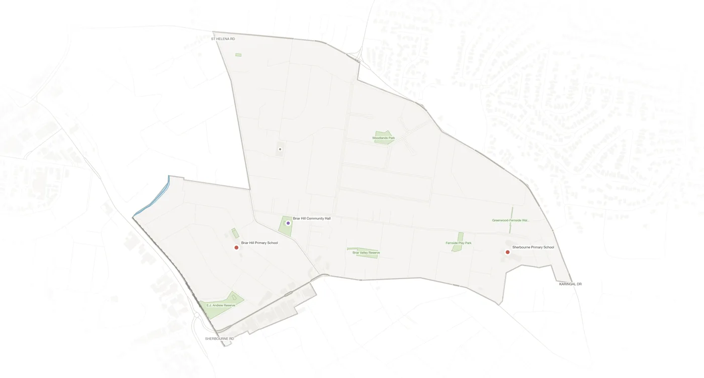 Briar Hill urban fabric map