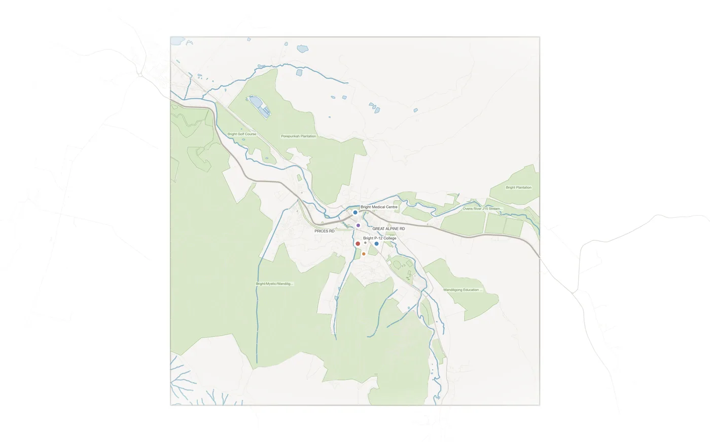 Bright urban fabric map