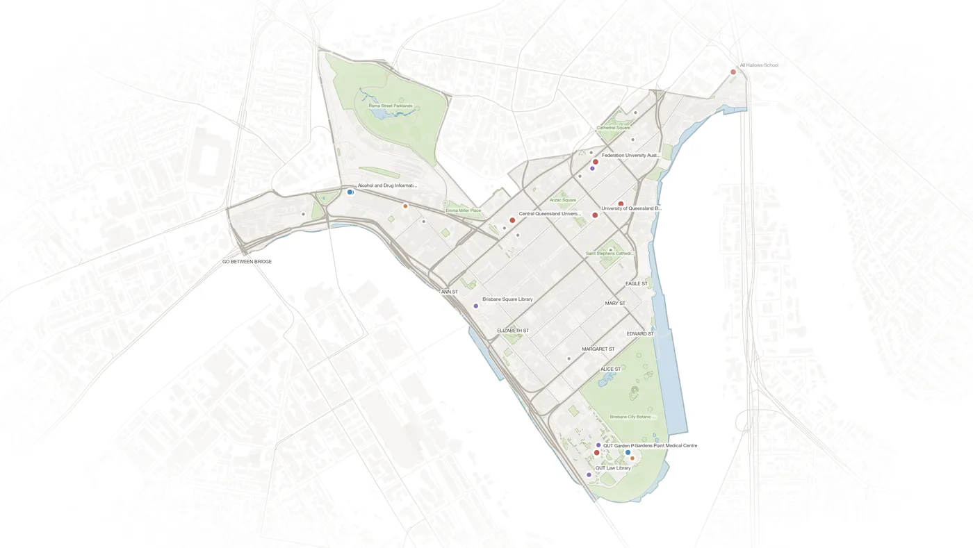 Brisbane City urban fabric map