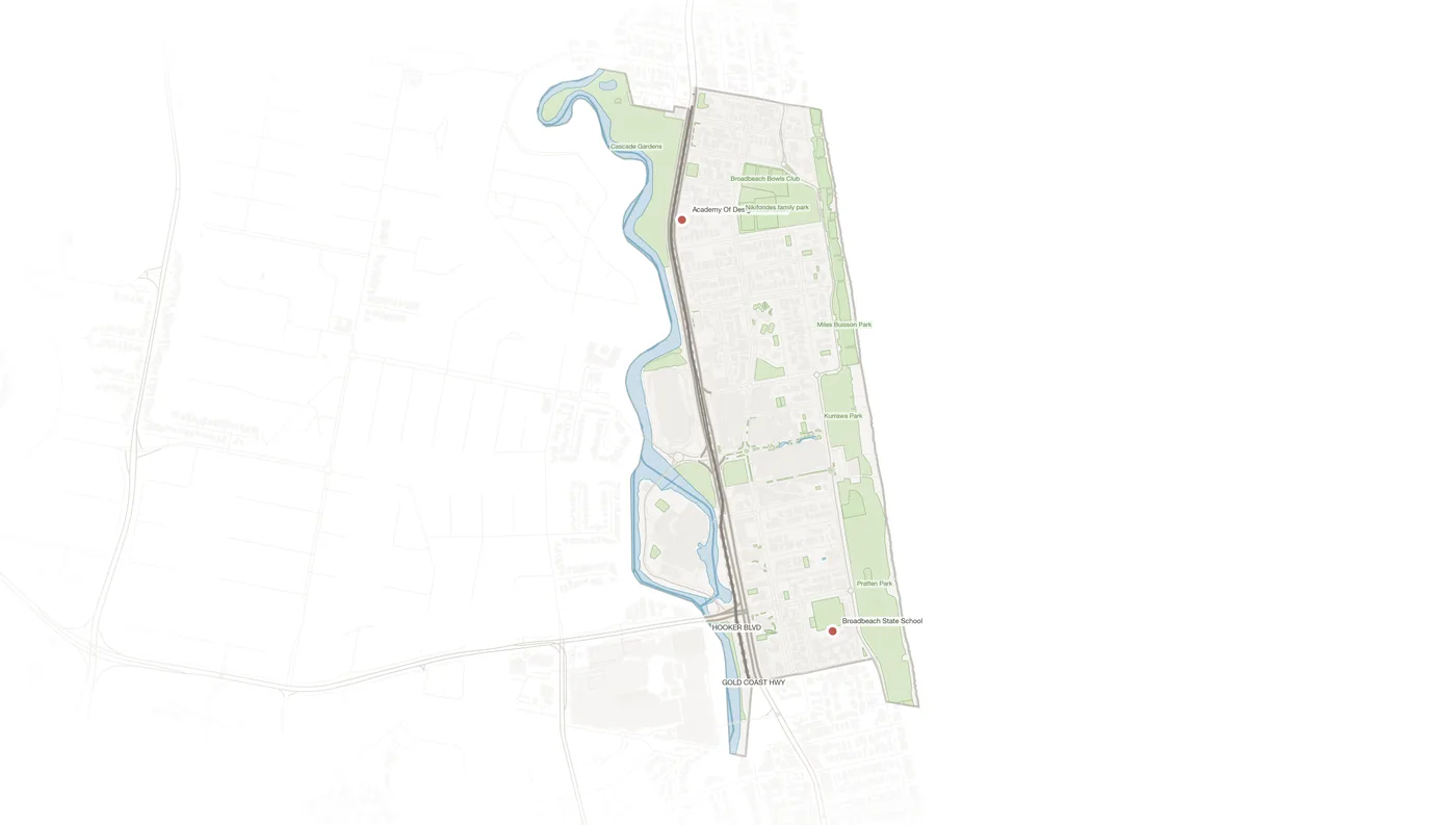Broadbeach urban fabric map