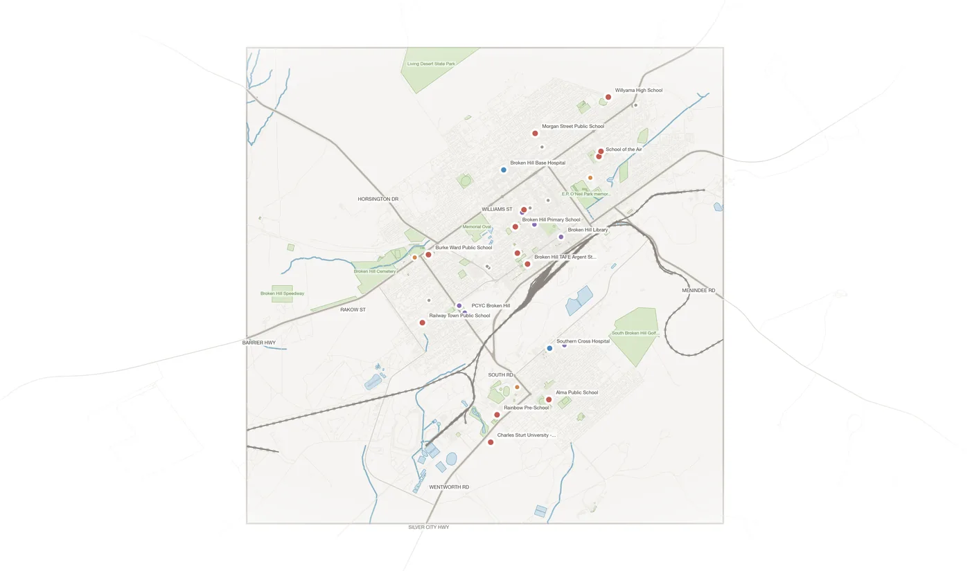 Broken Hill urban fabric map