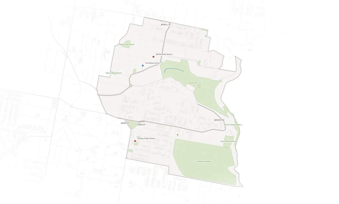 Bronte urban fabric map