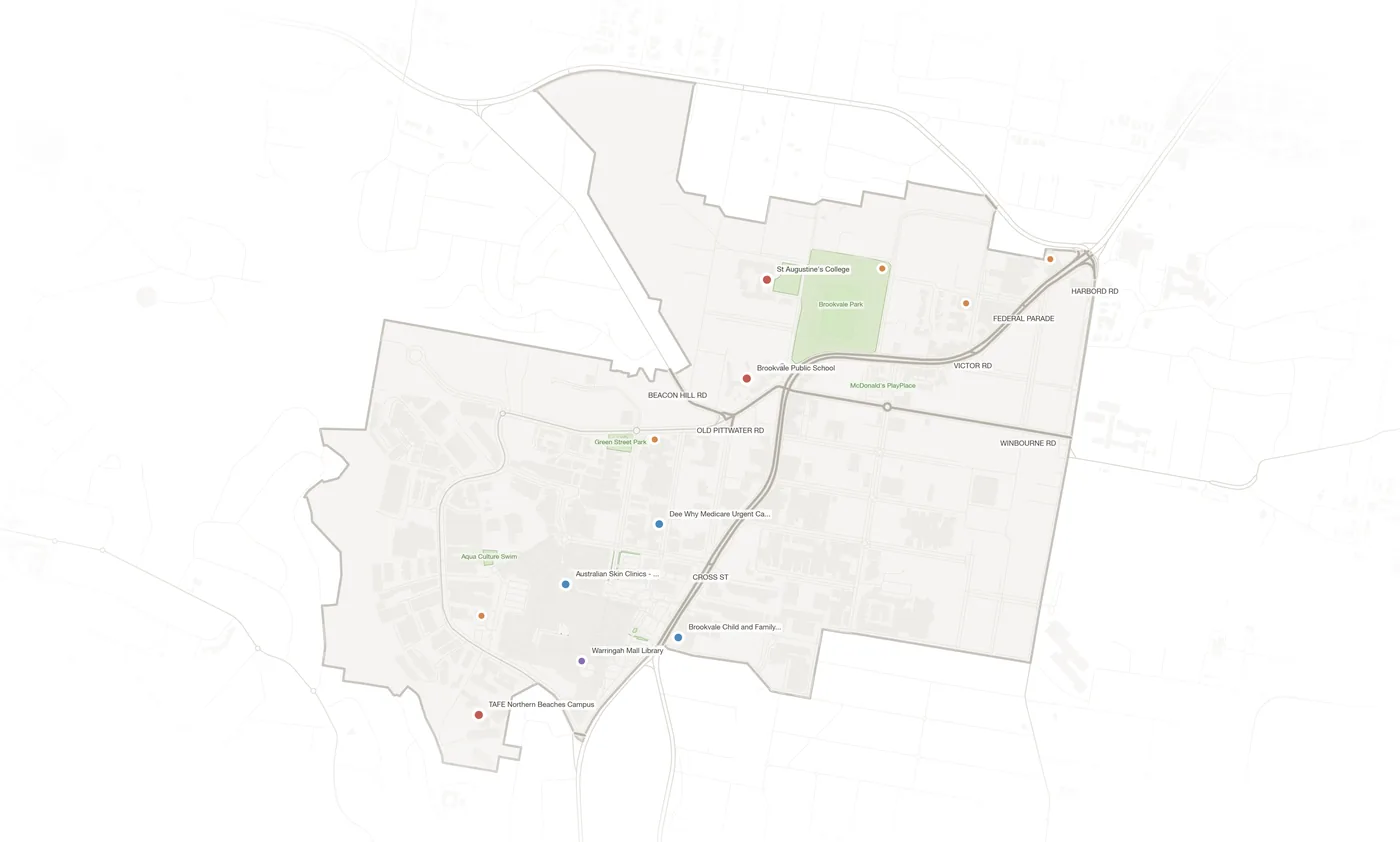 Brookvale urban fabric map