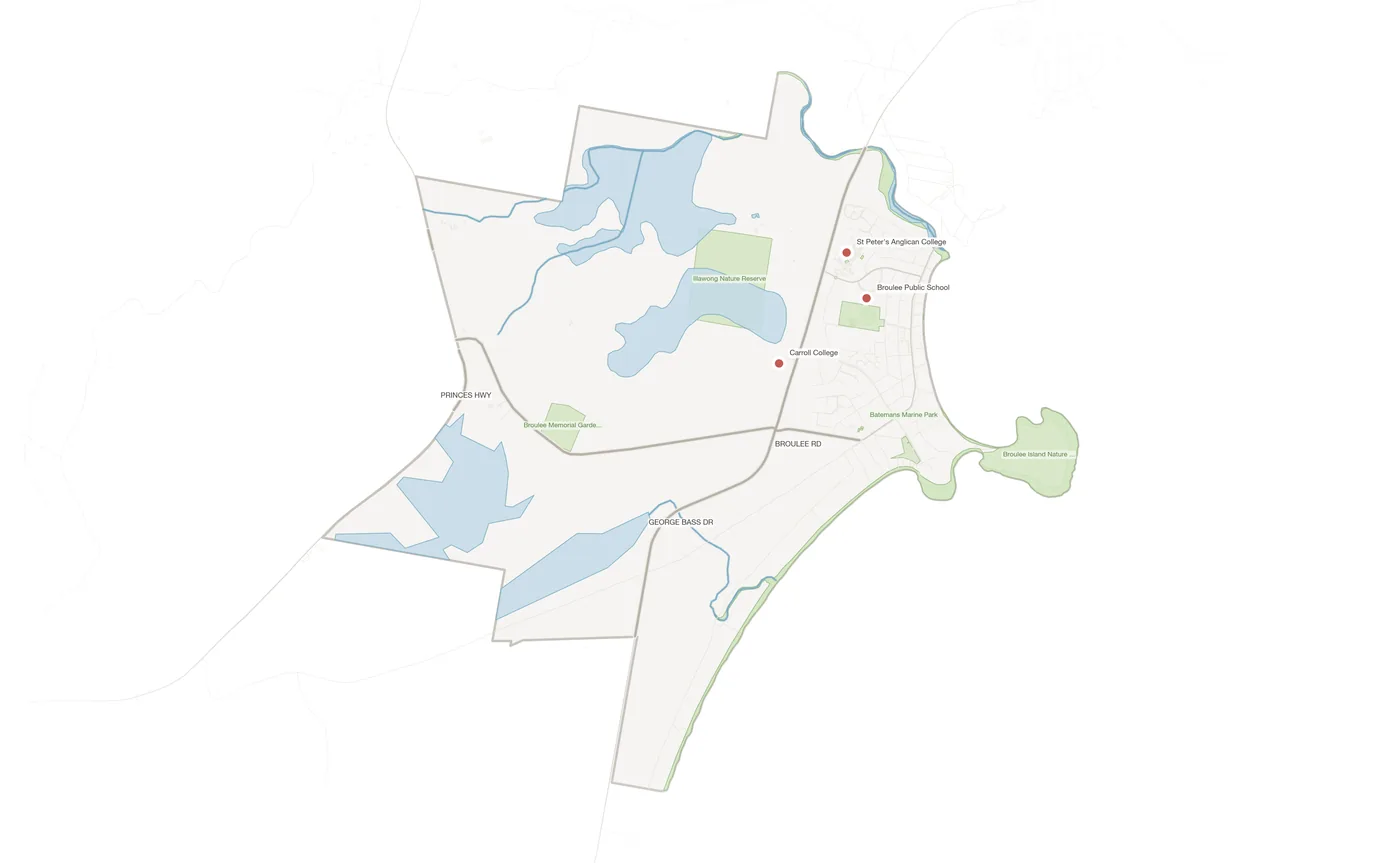 Broulee urban fabric map