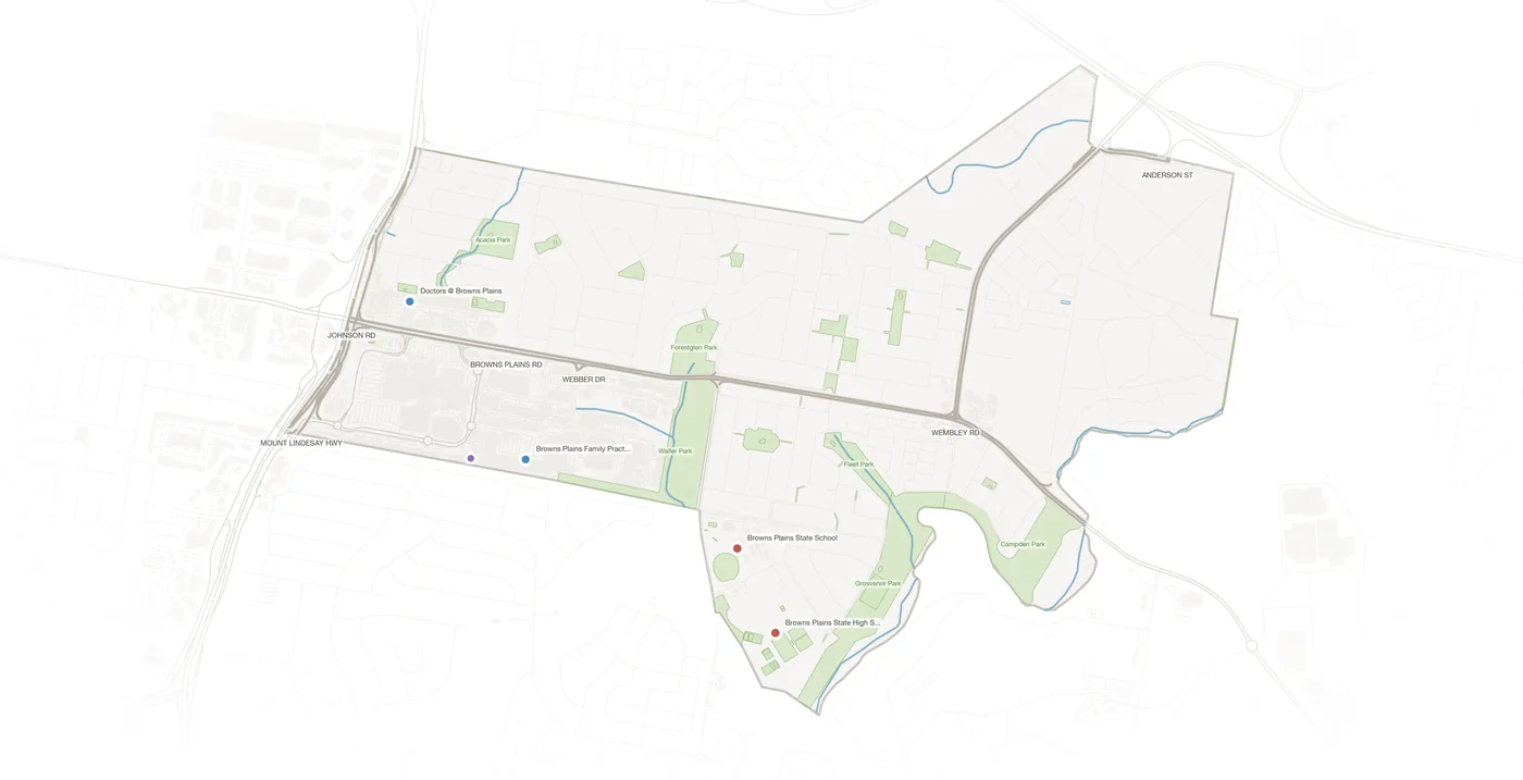 Browns Plains urban fabric map