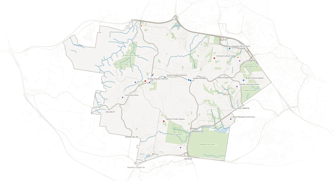 Buderim urban fabric map