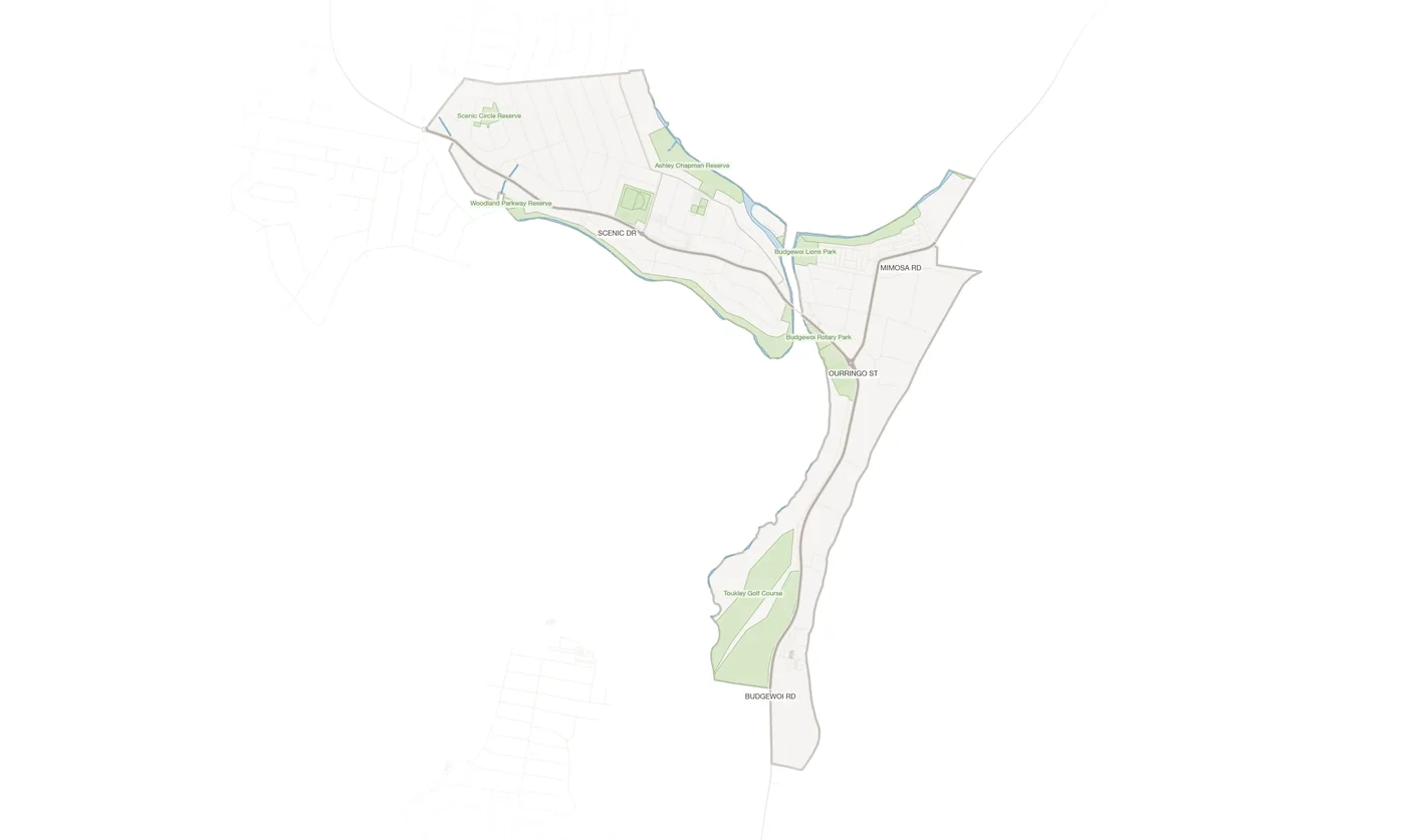 Budgewoi urban fabric map
