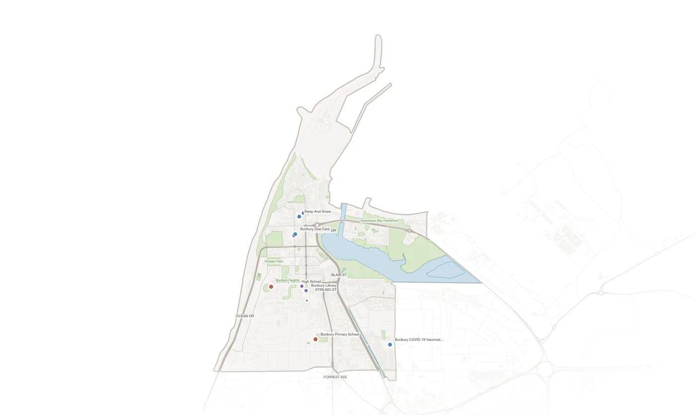Bunbury urban fabric map