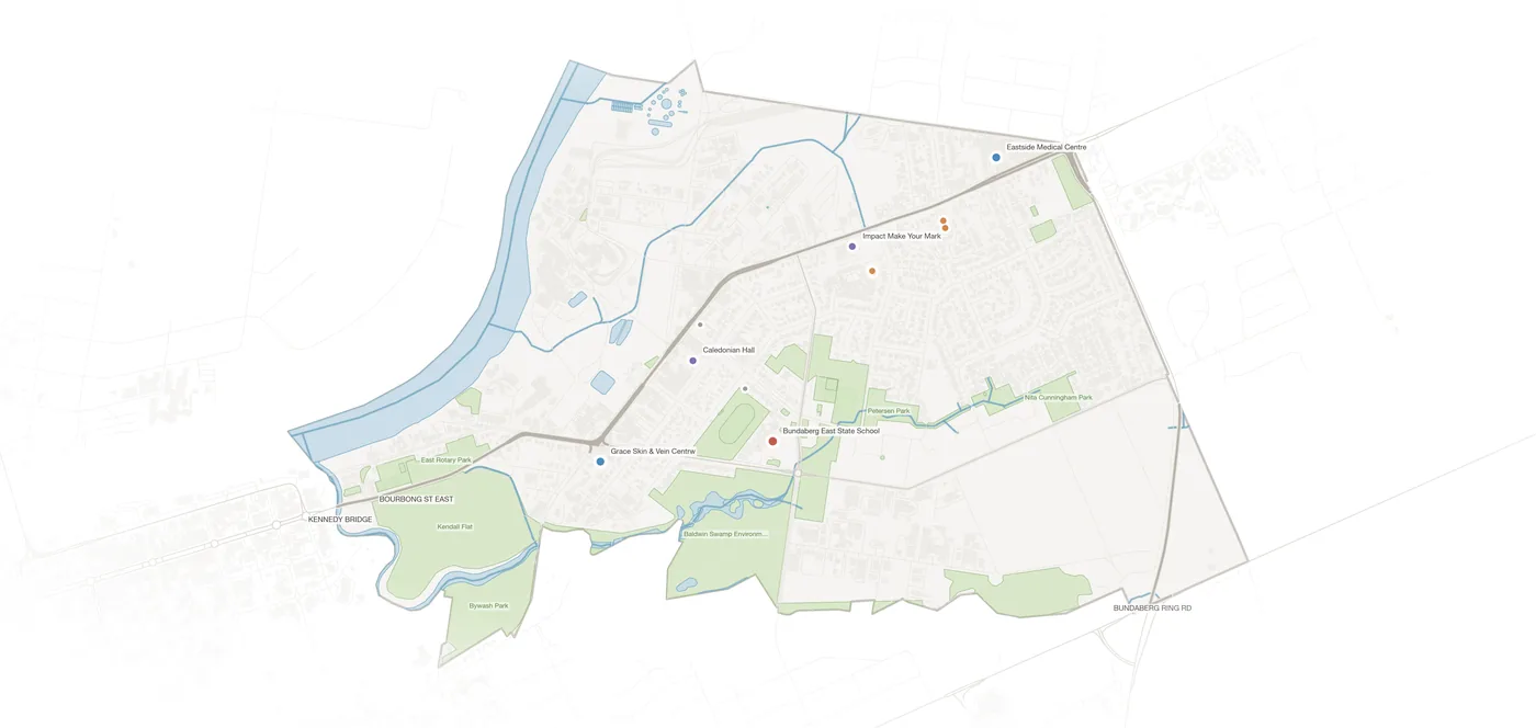 Bundaberg East urban fabric map
