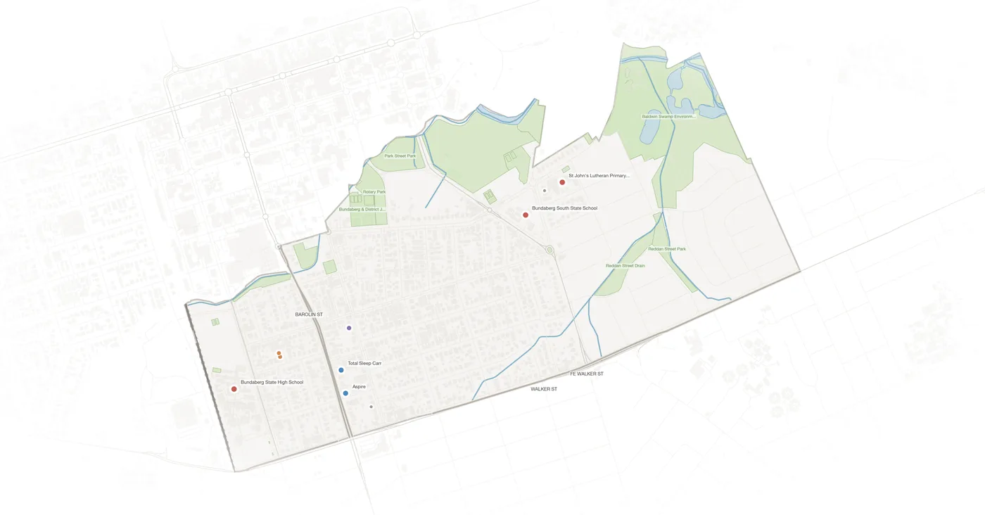 Bundaberg South urban fabric map
