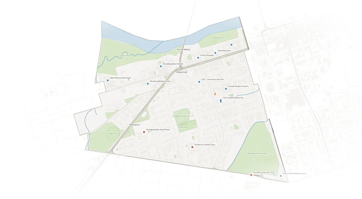 Bundaberg West urban fabric map