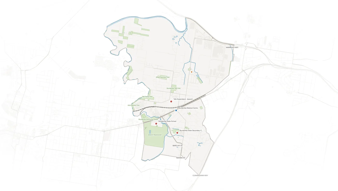 Bundamba urban fabric map