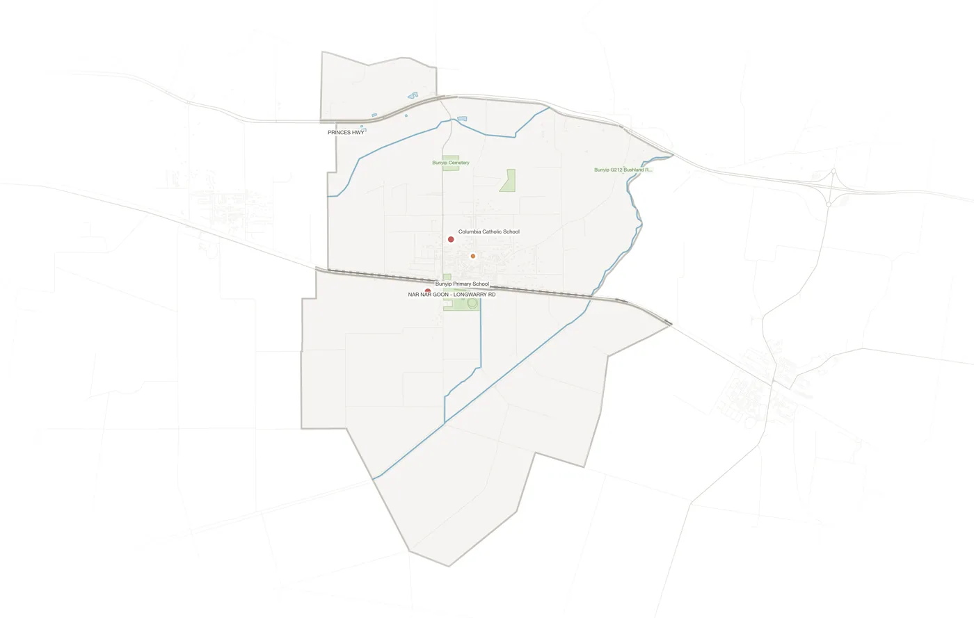 Bunyip urban fabric map