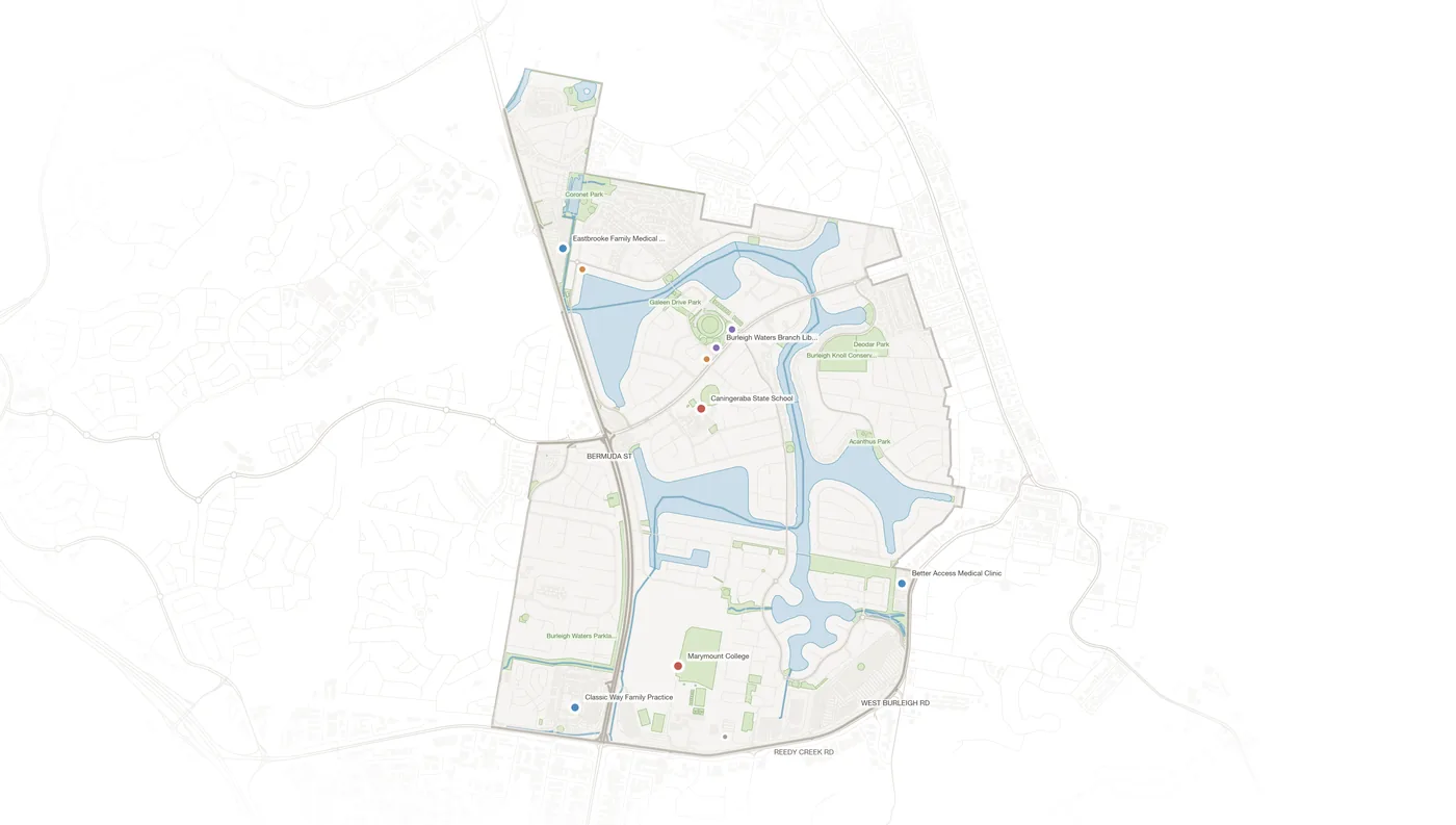 Burleigh Waters urban fabric map