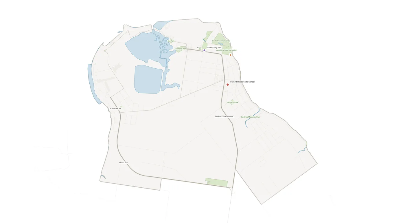 Burnett Heads urban fabric map
