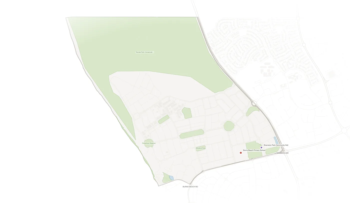 Burns Beach urban fabric map
