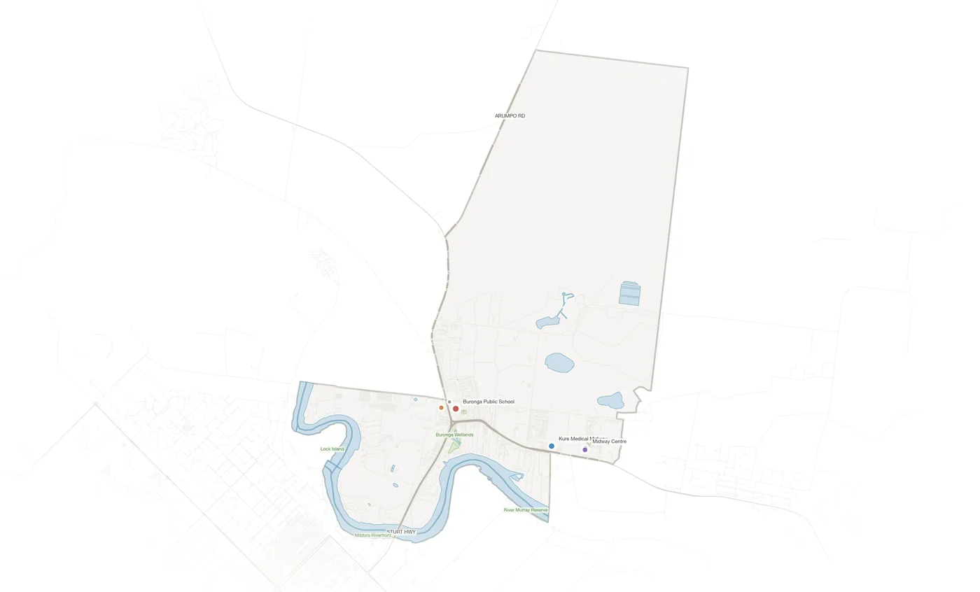 Buronga urban fabric map